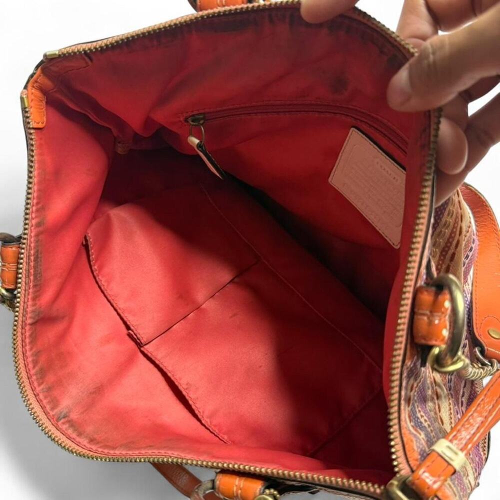 Coach Poppy Sequin Striped Tote Shoulder Bag From Early 2000s With Hand Tag - Picture 4 of 8
